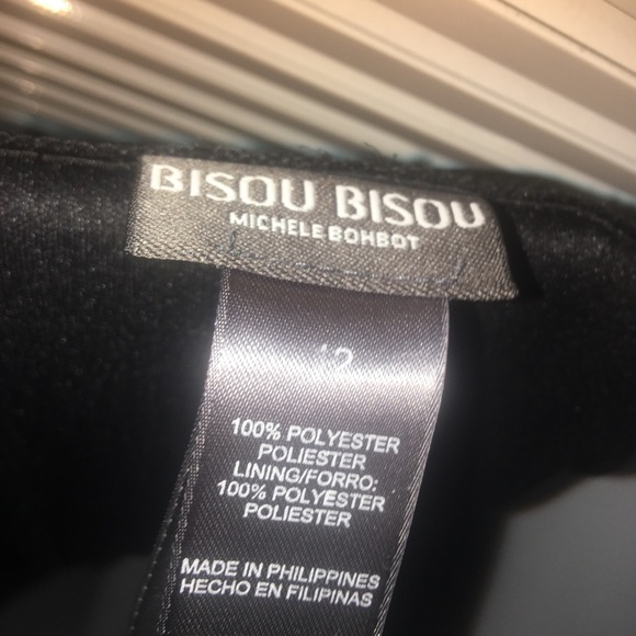 Asymmetrical halter dress in blk poly crepe sz 12 - Picture 3 of 5